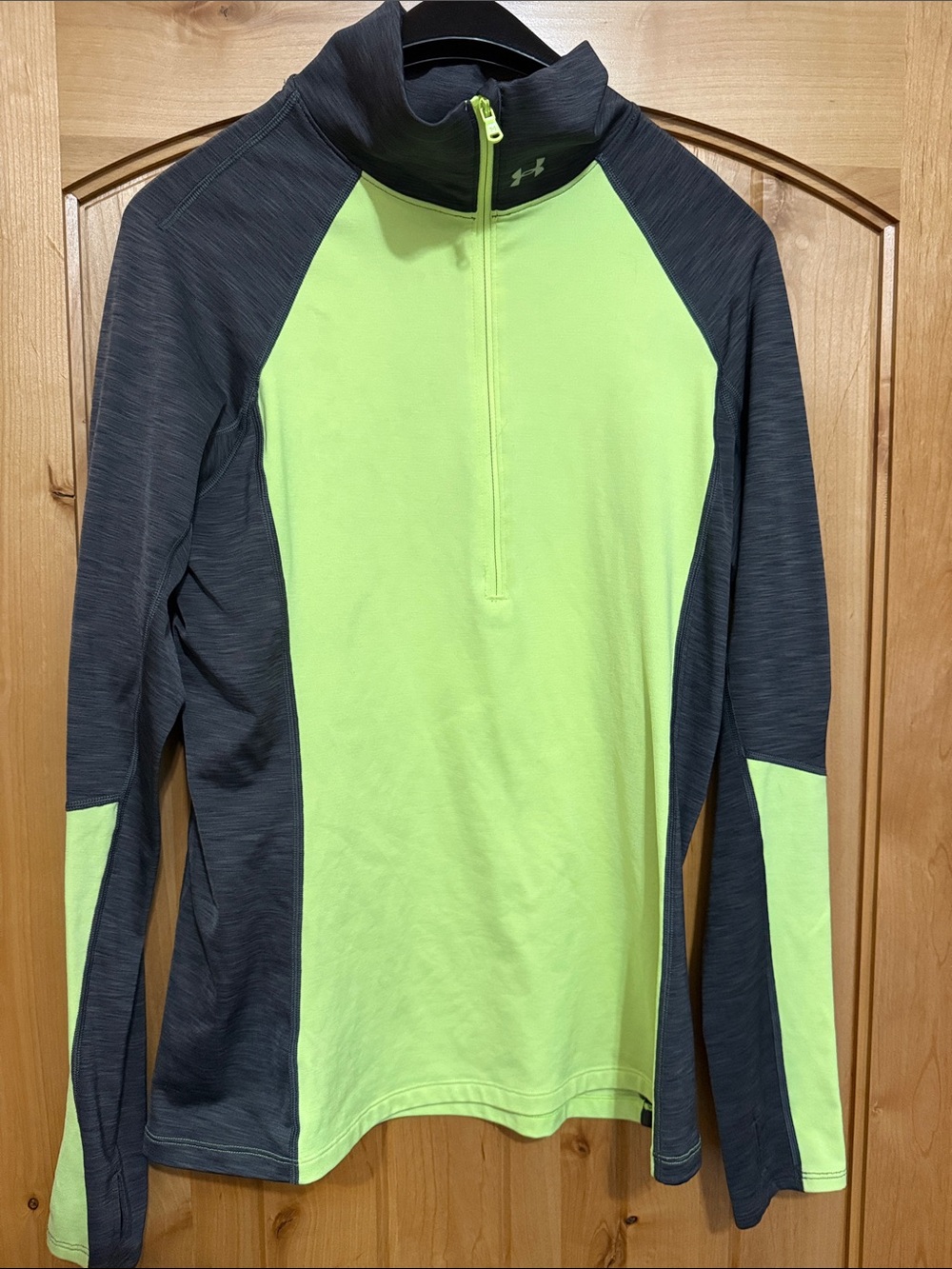 Under Armour Cold Gear Neon Yellow and Charcoal Performance Half-Zip
